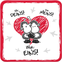 Untersetzer Ich Deins! Du Meins! Wir Eins!